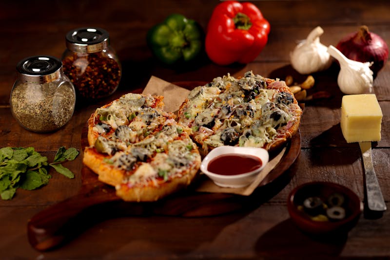 Garden Harvest vegetarian pizza with roasted vegetables