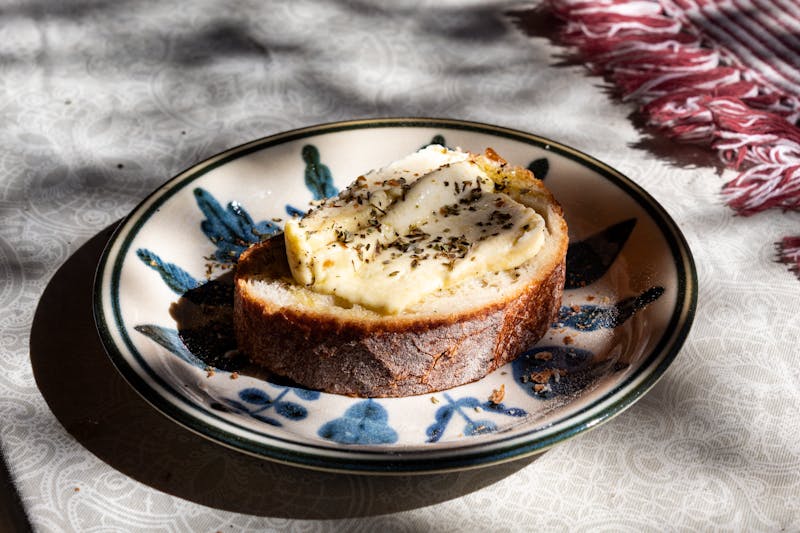 Garlic Cheese Bread with herb butter and mozzarella