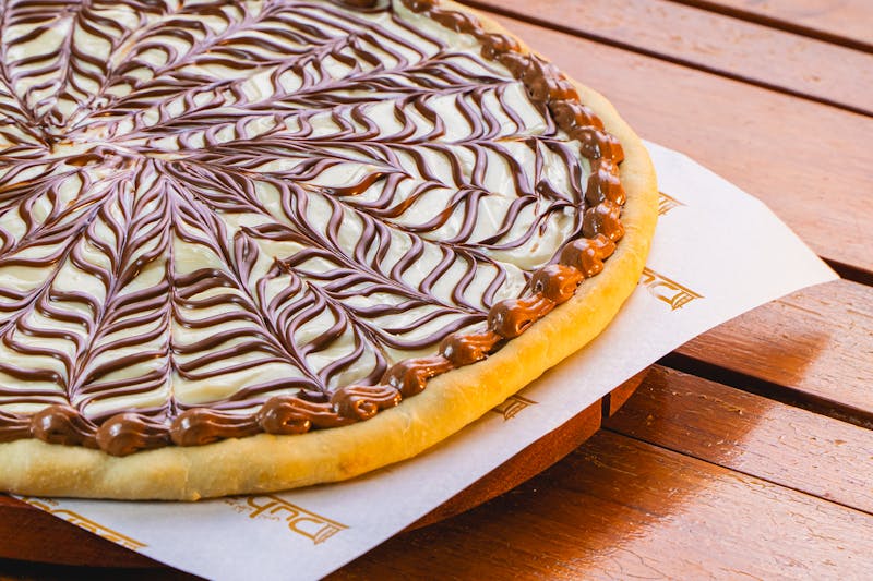 Cinnamon Dessert Pizza with cream cheese frosting